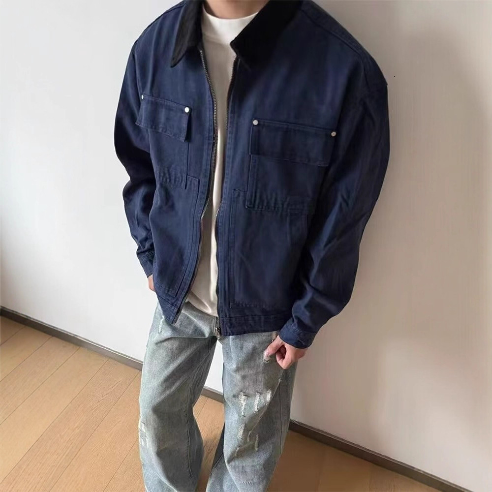 American Style Simple Versatile Workwear Jacket For Men And Women Spring And Autumn Turn-down Collar Designer Jacket Casual Couple Loose Fit Jacket