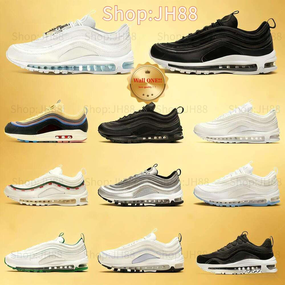 Designer sneakers 97 running shoes Triple Black White 97s for men women Sean Sier Bullet Bred Have A Nice Day outdoor sports trainers sneakers with box