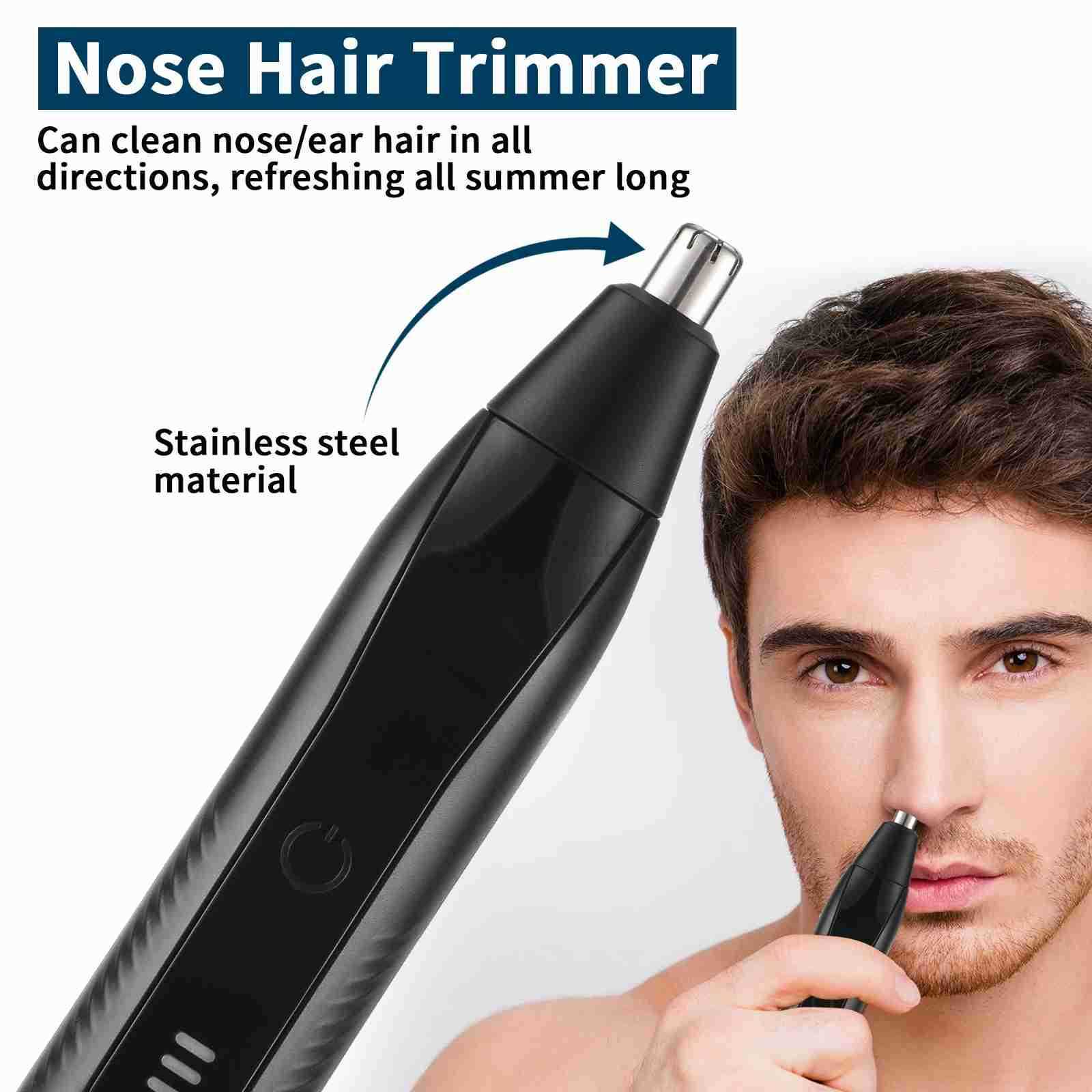 Nose Hair Trimmer Eyebrow Facial Hair Trimmer Rechargeable Painless Eyebrow Razor for Ear Beard Hairline Metal Trimming Tool Z251030