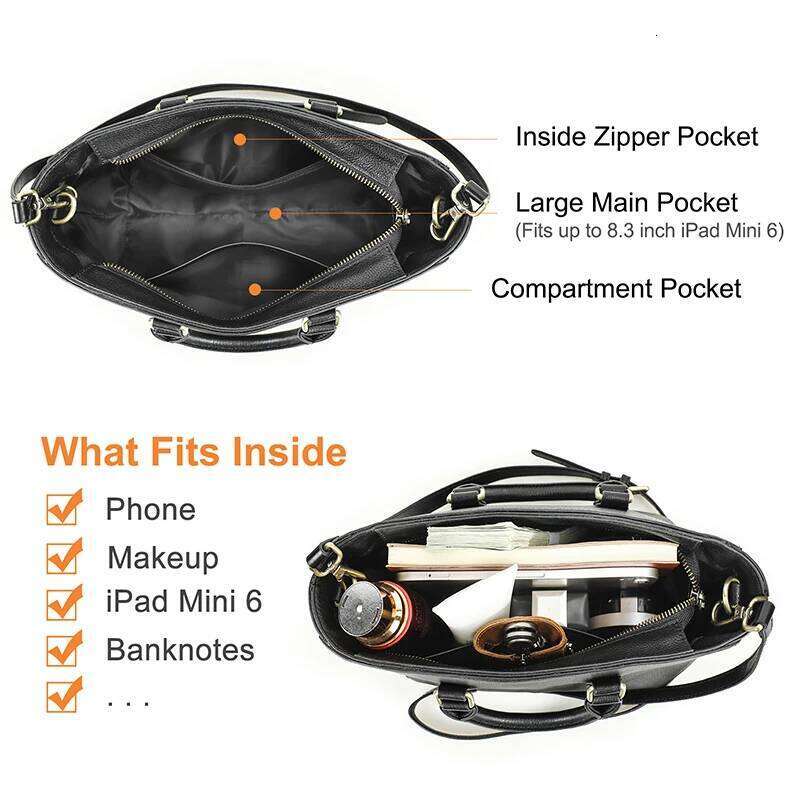 Contact's Genuine Leather Women Crossbody Top Handle Fashion Adjustable Strap Female Shoulder Bag Tote Handbag