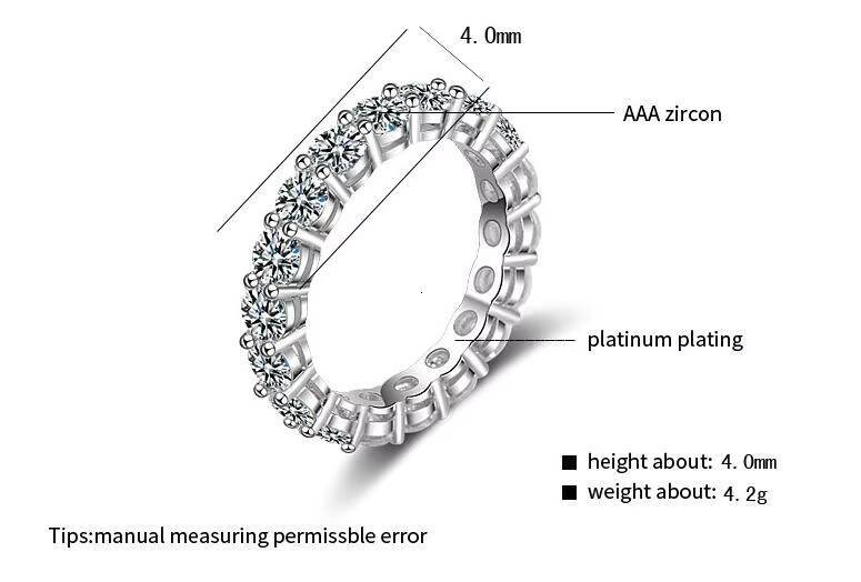 Redleaf Jewelry 2021 New Fashion 925 Sterling Silver Round CZ Cubic Zircon Rings Full Pave Zirconia Tone Ring