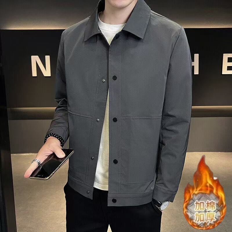 Spring And Designer Coat Autumn Turn-down Collar Jacket Simple Solid Color Office Trendy Casual Youth Coat Top