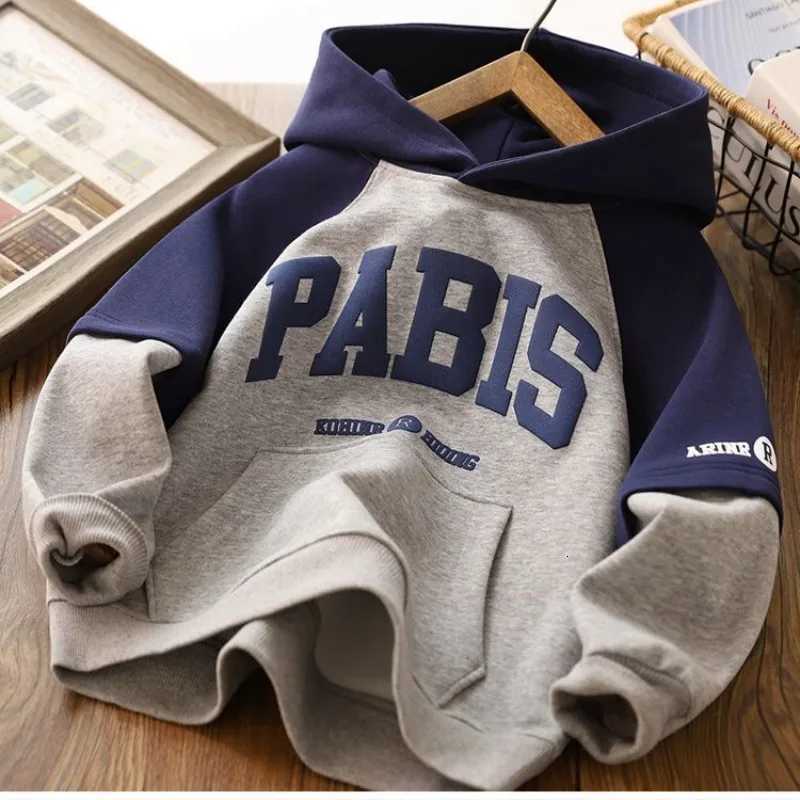 Boys and Girls Sweater Hooded Spring and Autumn Korean Casual Sports Top New Teenage Childrens Pullover HoodieT251030