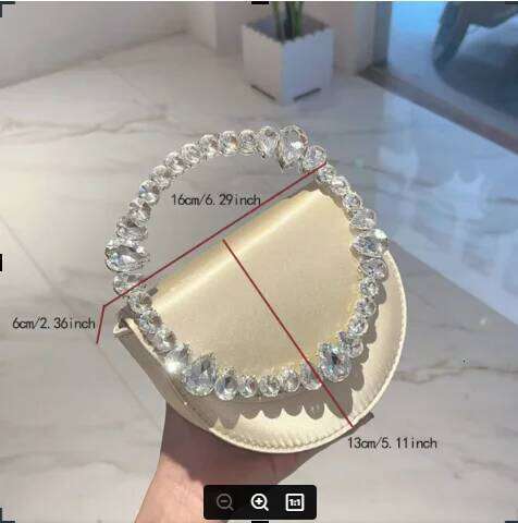 Women's Evening Bags Satin Black Clutch Bag , Crystal-Embellished Chain Strap Shoulder Bag Chic Luxe Party Clutch