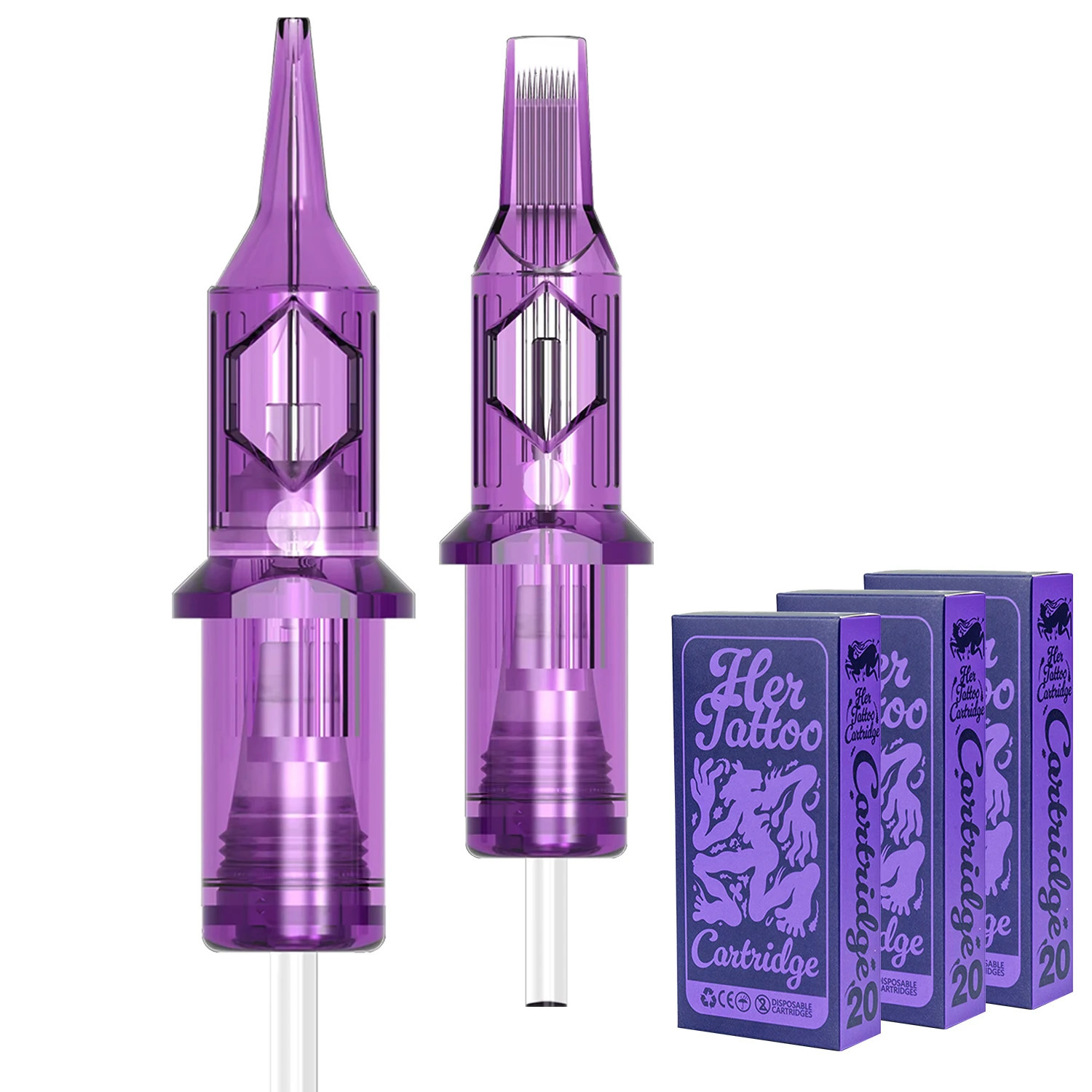 20pcs Mixed Tattoo Needle Disposable Cartridge 035mm3RL 5RL 7RLTB Purple Tattoo Needle for Tattoo Machine Body Art Tattoo 251027