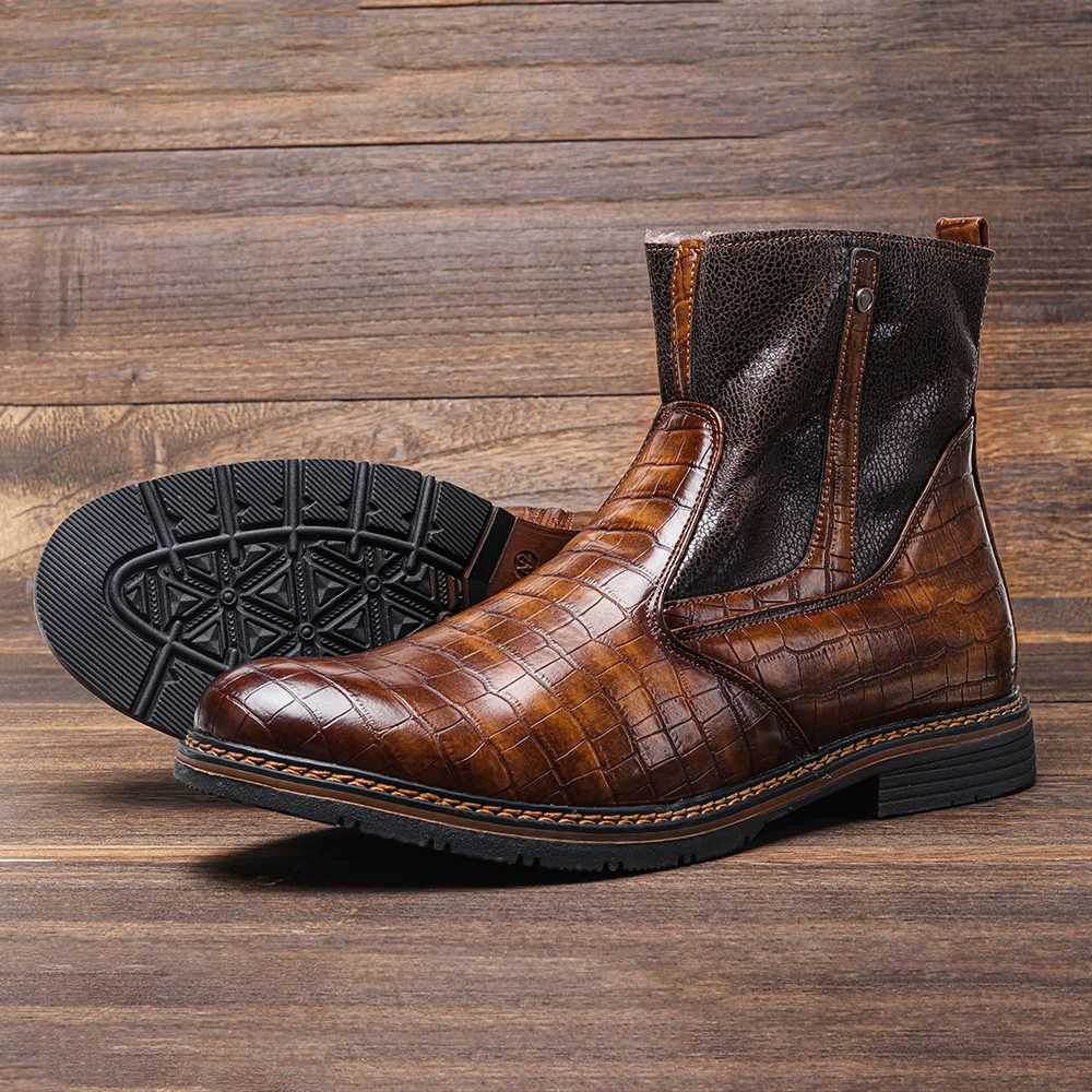 Winter Boots For Men Warm Fashion Leather Snow boots Comfortable Men Winter Shoes Z251029