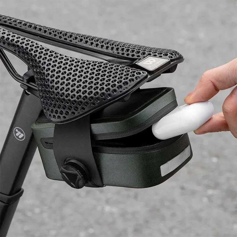WEST BIKING Bicycle Saddle Bag 600D TPU Seamless Waterproof WearResistant Rotating Lacing Mini Saddlebag Bike Accessory H251029