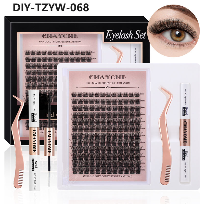 DIY Individual Eyelashes Thick Fluffy 144Pcs Cluster Lashes Kit Soft Natural Look Handmade Reusable D Curled Cluster Segmented Eyelashes Grafted Lashe