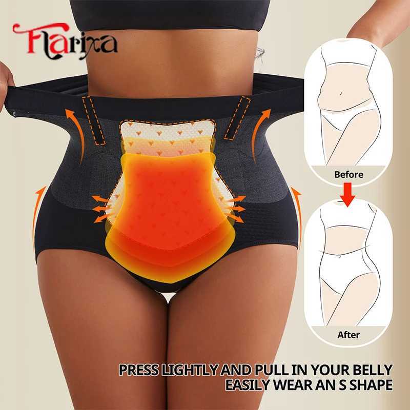Flarixa Seamless Tummy Control Panties Women High Waist Briefs Thermal Fat Burning Underwear Slimming Belly Shaper Hip Lift Pant L251030