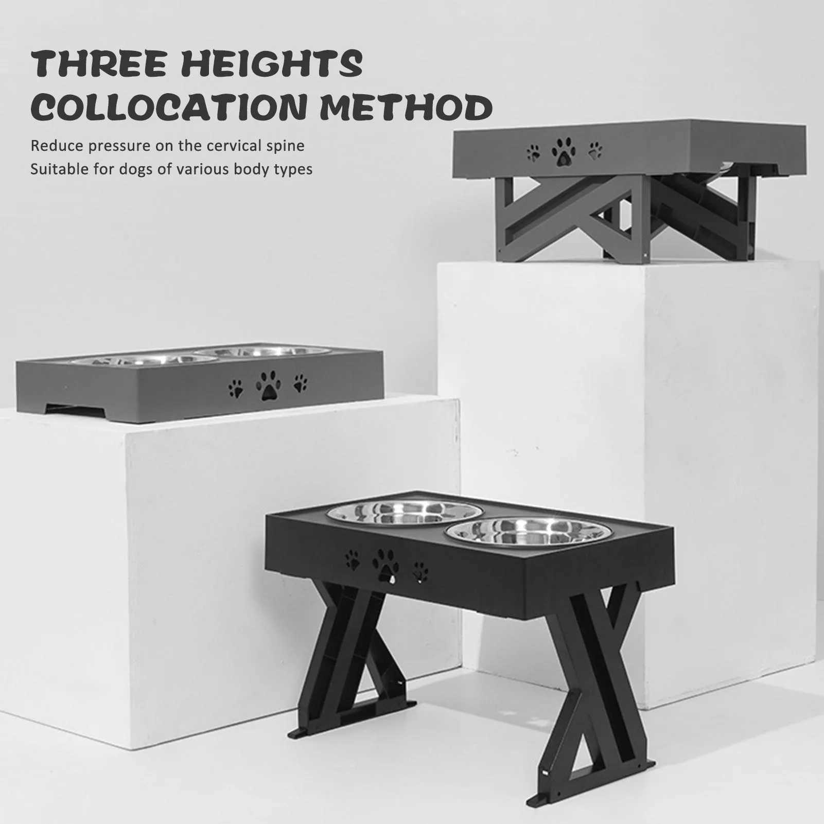 Stainless Steel Elevated Dog Bowl NonSlip and No Spill Design Bowl Pet Supplies Suitable for Promote Healthy Digestion XuanUS J251113