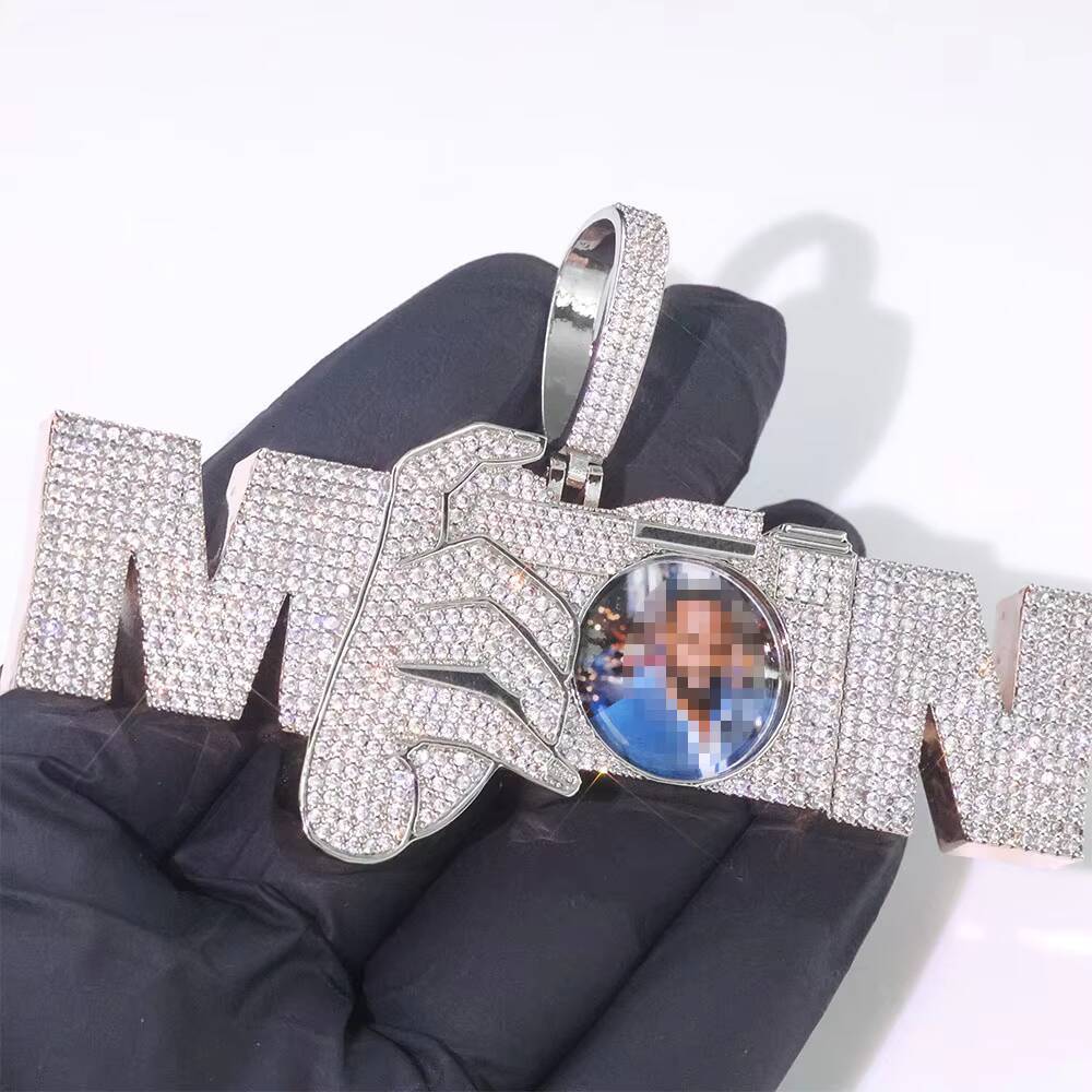 NUOYA Heavy Custom Letter Pendant Rose Gold Plated Brass Jewelry With Moissanite Personalized Pendant for Men Women Designer's style