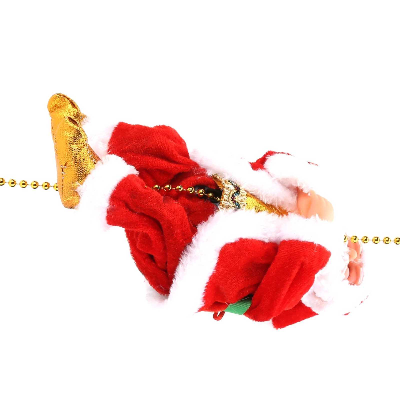 Christmas Doll Decoration Santa Claus Doll Electric Climbing Santa Claus On Beads Chain Moving Figure Hanging Xmas Ornament Toys C251030