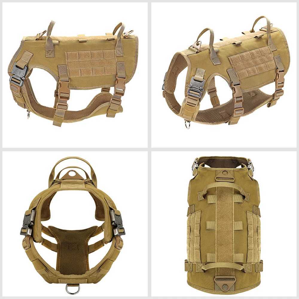 Nylon Tactical Dog Harness Military Dogs Vest Durable Pet Training Harnesses with Flags for Medium Large Dogs Golden Retriever J251129