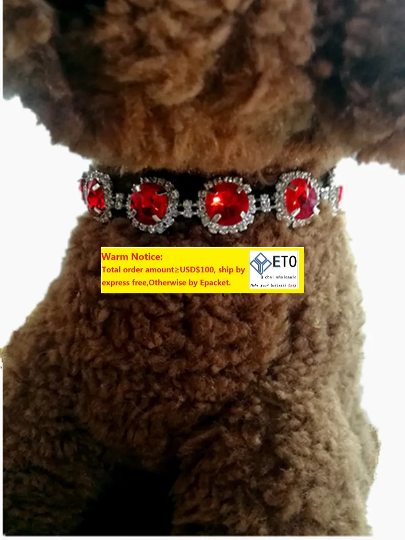 Bling Rhinestone Pearl Necklace Dog Collar Alloy Diamond Puppy Pet Collars For Little Dogs Mascotas Dog Accessories ZZ
