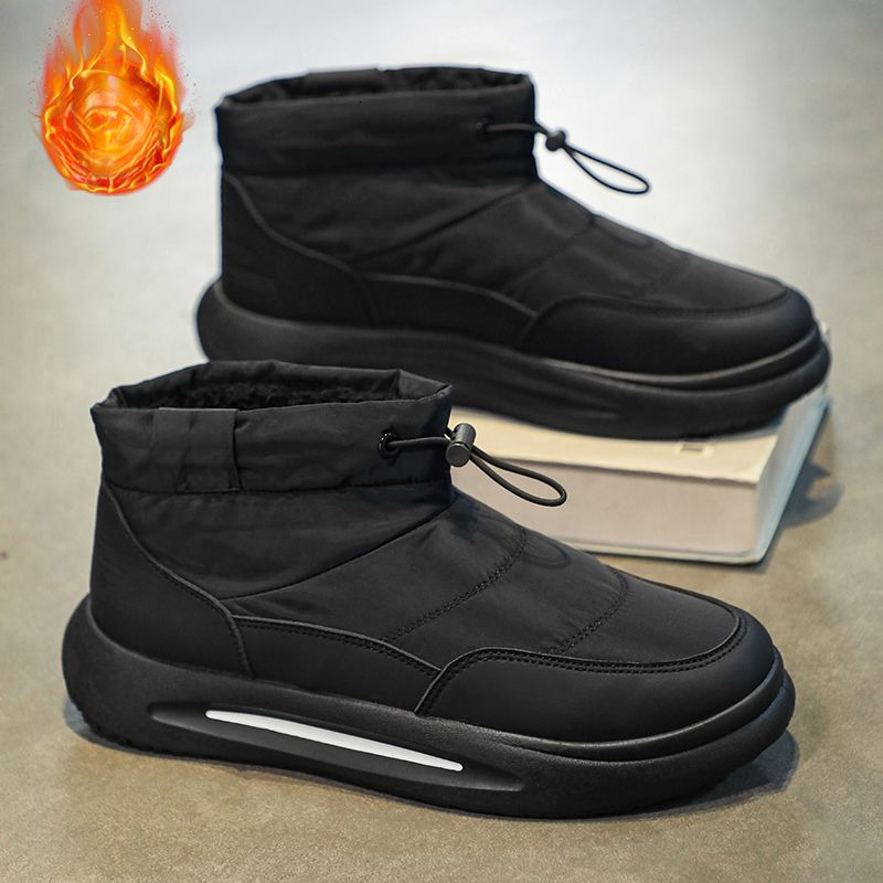 European and American snow boots men's winter wool lined warm down cushion shoes men's outdoor cold resistance high cotton shoes snow boots 