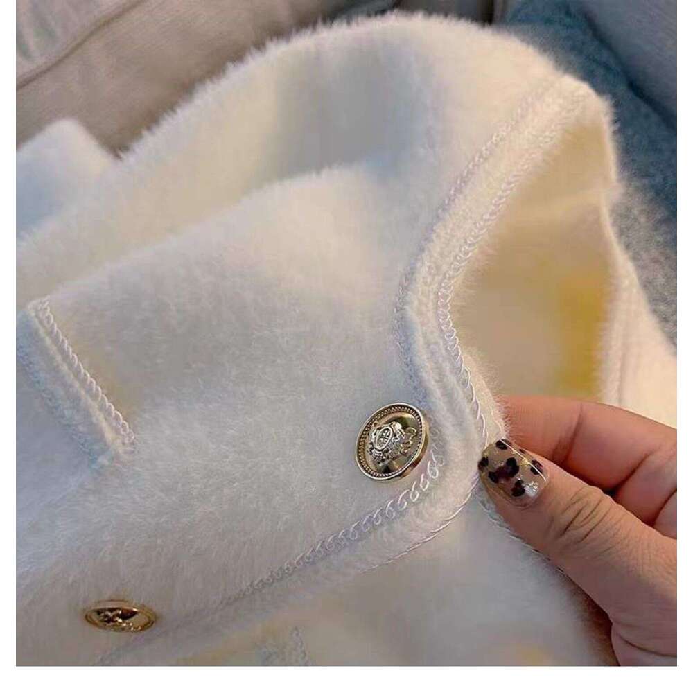 Women Cashmere Cardigan 2026 Fall Winter French Elegant Short White Knit Sweater Coat womens coat womens Cardigan