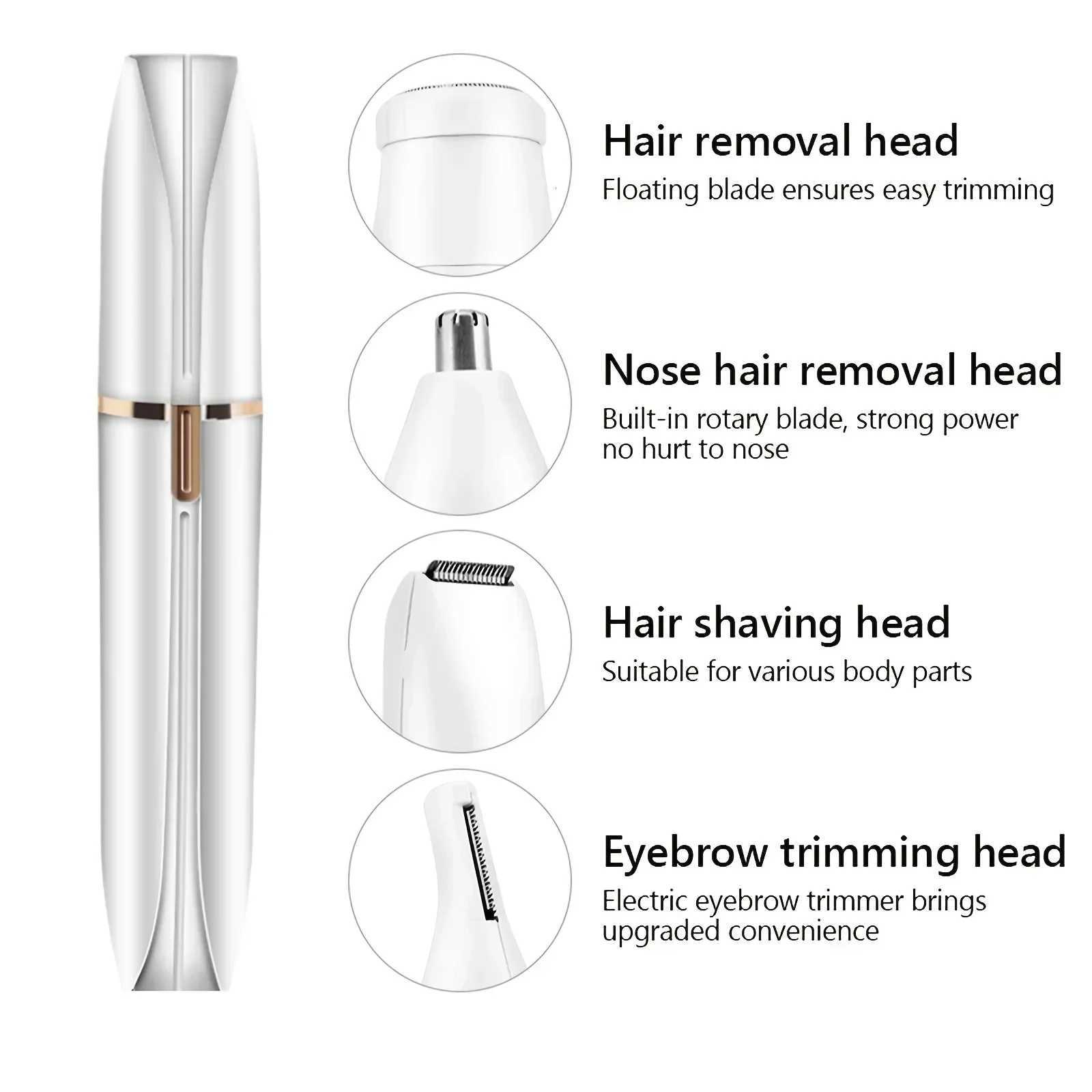 4 In 1 Electric Hair Remover Razor Full Body Shaving Facial Epilator Shaver Eyebrow Trimmer Nose Bikini Line Painless Epilator M251030
