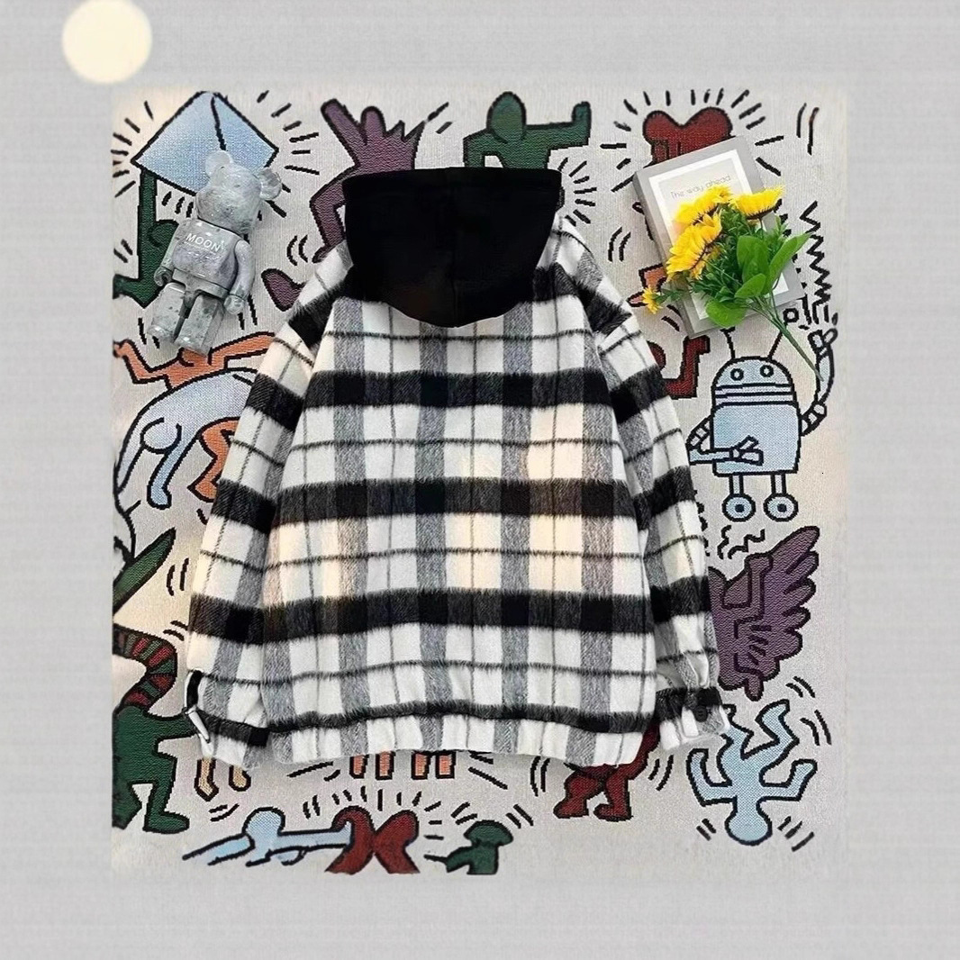 Autumn New Small Fragrance Style Color Block Jacket Designer Coat Men's Trendy Lazy Style Hooded Loose Zipper Versatile Coat