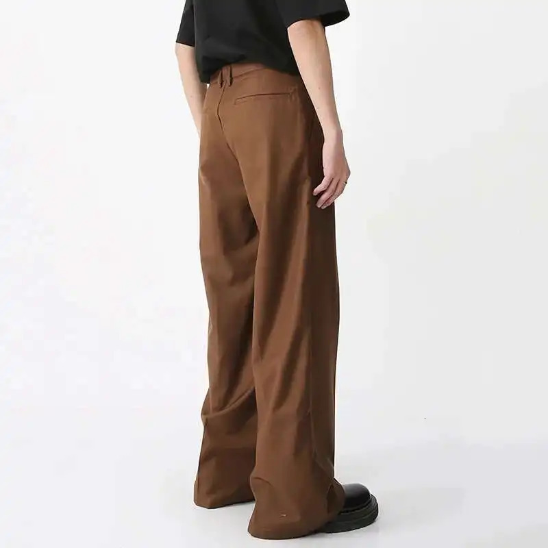 IEFB Mens Wear Spring Suit Pants Loose Straight Korean Fashion Simple Solid Color Male Casual Trousers Wide Leg 9A6959 251028