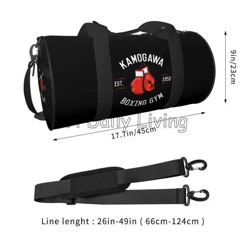 Kamogawa Boxing Gym Print Round Travel Bags Sport Gym Yoga Duffle Bag with Shoe Compartment Wet Pocket for Men Women H251029