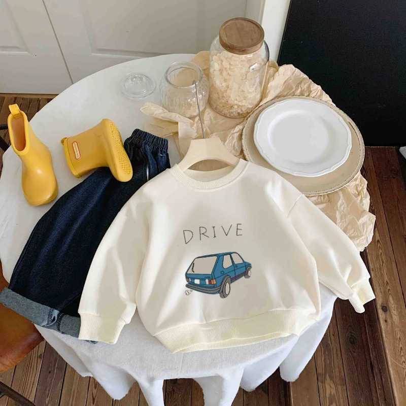 Boutique Childrens Wear Solid Color Long Sleeve Hoodie Autumn Kids Clothing Loose Casual Crewneck Sweatshirts Boys ClothesT251030