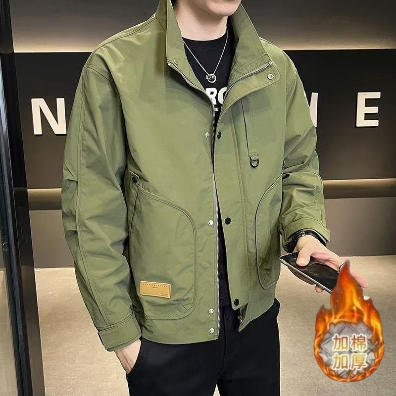 New Designer Coat Trendy Men's Workwear Jacket Stand Collar Stylish Coat Men's Casual Spring Autumn Jacket