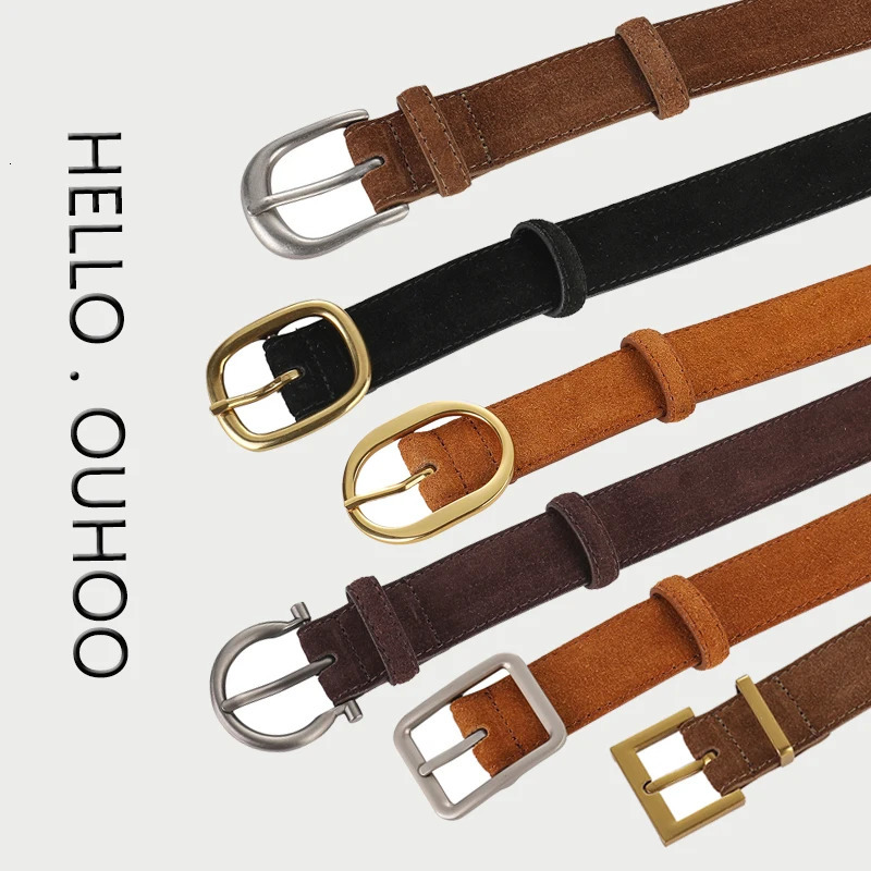 Fashion Suede Cowhide Womens Belts Genuine Leather 28cm Wide Belt Metal Buckle Women Belt Matched Dress Jeans Skinny Girdle 251024