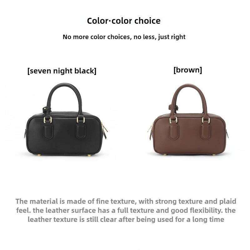 2025 Autumn Winter Leather Designer Bowling Large Capacity Commuter Shoulder Oblique Span Women's Crossbody Bag High Quality