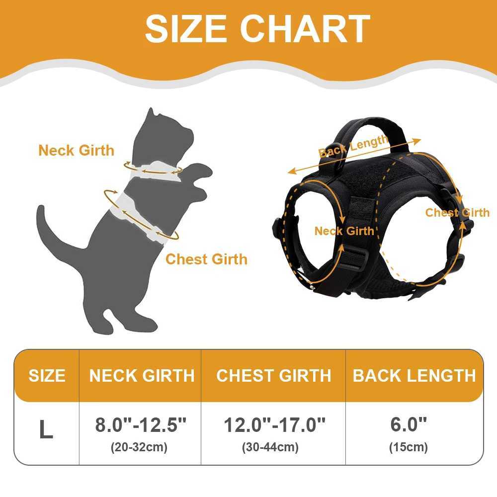 Nylon Cat Harness Vest Military Tactical Cats Harness With Handle Adjustable for Cats Small Dogs Pet Training Walking Chihuahua J251129
