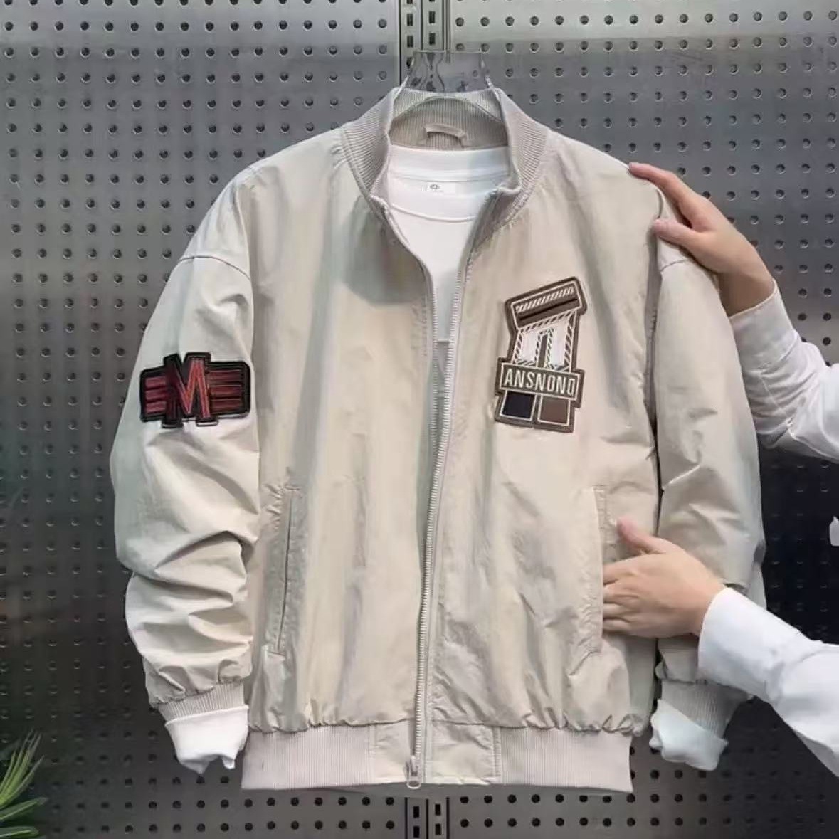 Men's New Spring Designer Coat And Autumn Street Fashion Baseball Collar Embroidered Patch Versatile Bomber Jacket Top