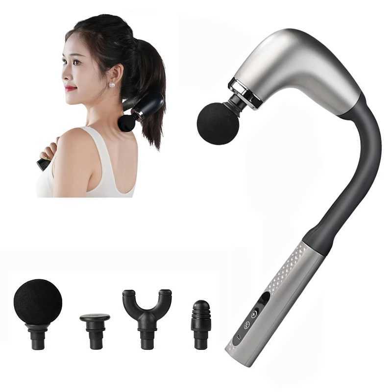 2024 New Smart Curved Hook Fascia Gun Electric Massager Massage Hammer Electric Fascia Gun Home Handheld Hammer Back Artifact J251030