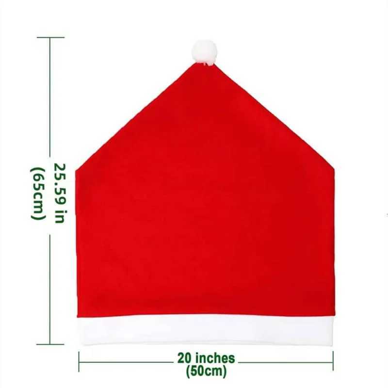 4pcs Christmas Chair Covers 25x20in Festive Holiday Decorations for Home Party Durable Fabric Seat Protectors C251030