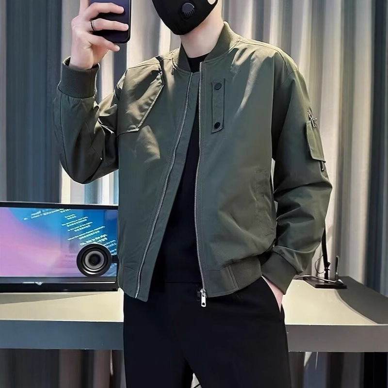 Men's Workwear Jacket Spring Autumn Loose Solid Color Baseball Designer Jacket Jacket American Style High-end Casual Coat Trendy