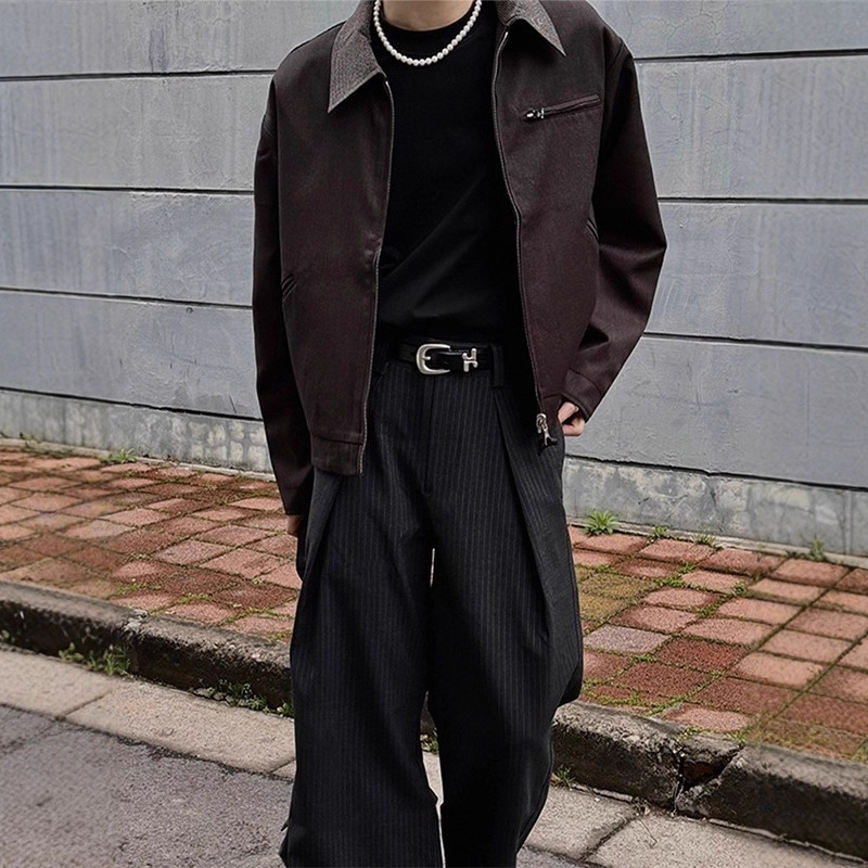 American Style Reversible Houndstooth Jacket For Men With High-end Old Money Style Designer Jacket Turn-down Collar Blazer