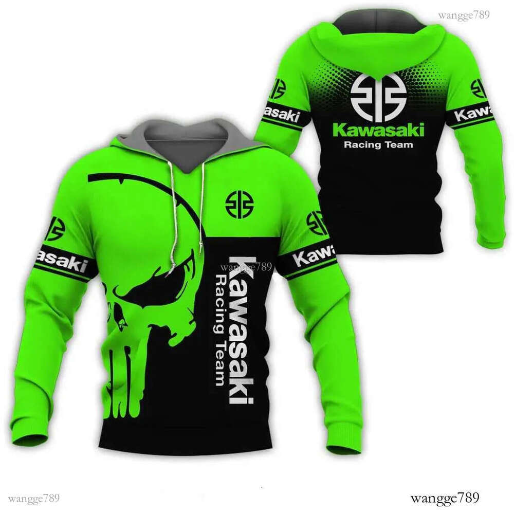 Men's Hoodies Sweatshirts Spring and Autumn 2024 3D Printed Kawasaki Ninja Motorcycle Off road Pullover Extreme Sports Adventure Unisex Hoodie J2