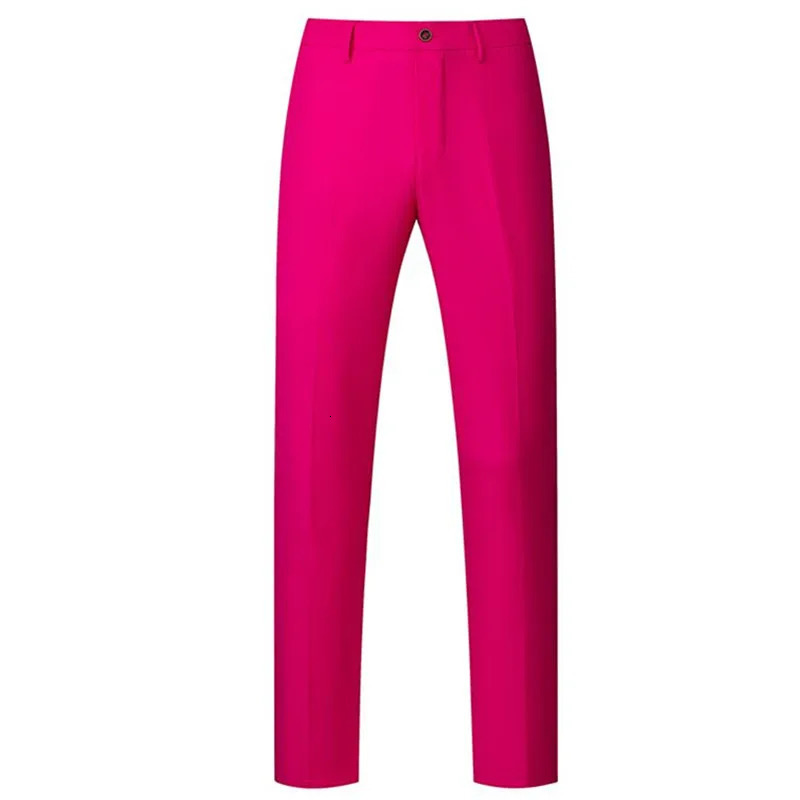 Men Solid Colour Formal Suit Pants Black Red Royal Blue Homme Wedding Office Social Slim Fit Trousers 251028