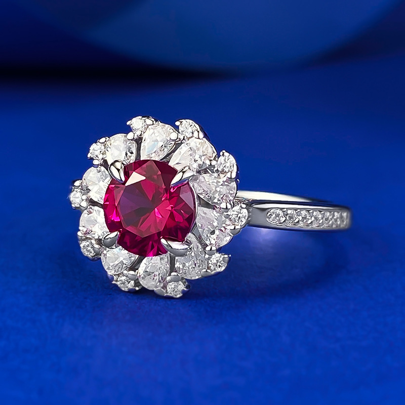 Choucong Handmade Wedding Rings Luxury Jewelry Genuine 100% 925 Sterling Silver Ruby Water Drop 6A Zircon Party Promise Women Princess Ring Lover Gift