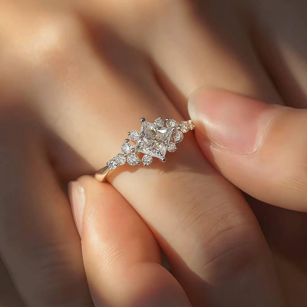 Fashion Popular Classic Trendy Band Rings 925 Sterling Silver Rings Wholesale Moissanite Wedding Ring for Women