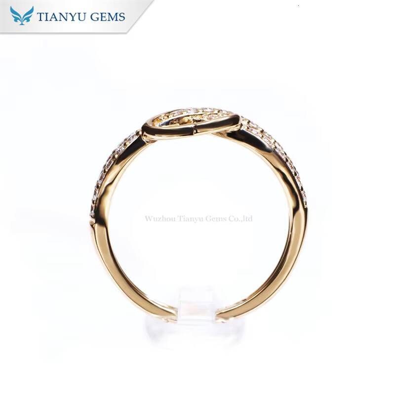 Tianyu Gems Heart Shape Design Moissanite Diamonds 10k 14k 18k Solid Classic Wedding Rings for Women