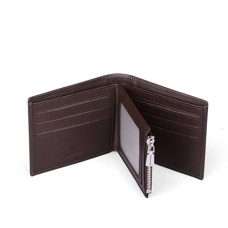 Top Layer Cowhide Men's Genuine Leather Short Wallet with Gift Box