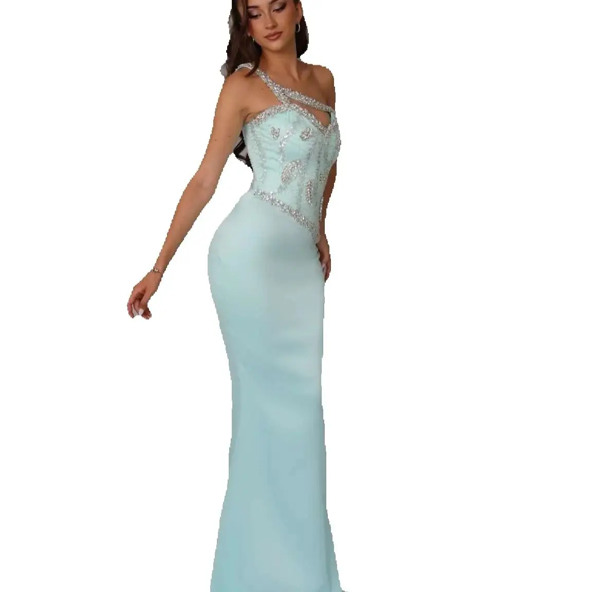 Modern Prom Dresses Crystal Evening Dress Beads Party Shine Prom Gown Sleeveless Bridal Gowns Robes De Mariee Size Customized vestido de novia L252837