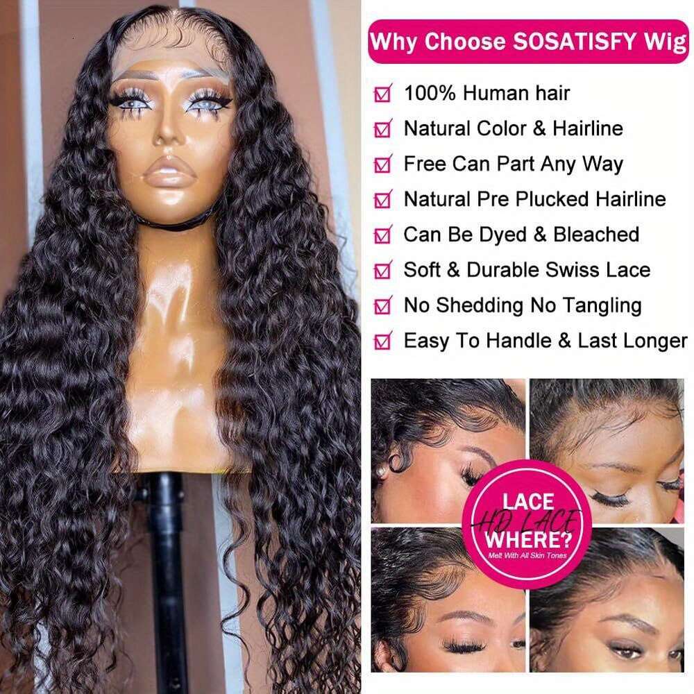 Jerry Curly Front 4X4 HD Transparent Lace Closure Glueless Human Wigs For Black Women Pre Plucked With Baby Hair