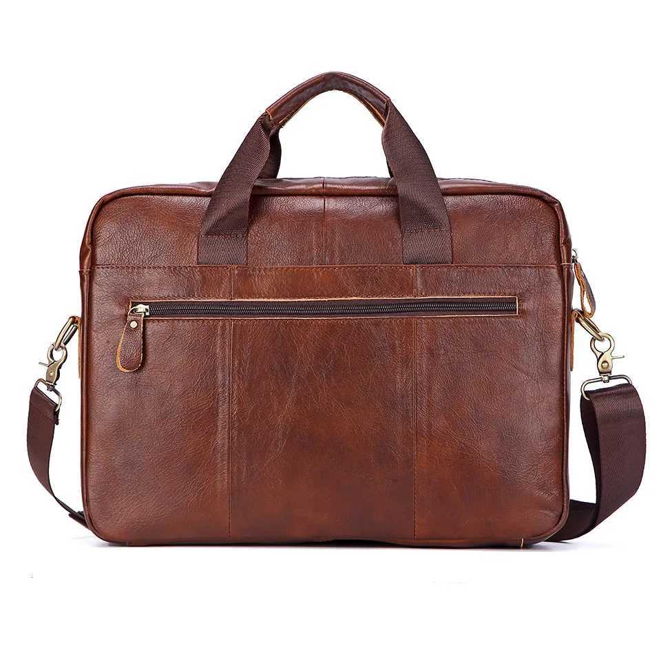 Men Genuine Leather Handbags Casual Leather Laptop Bags M Business Travel Messenger Bags Mens Crossbody Shoder Bag Y251011