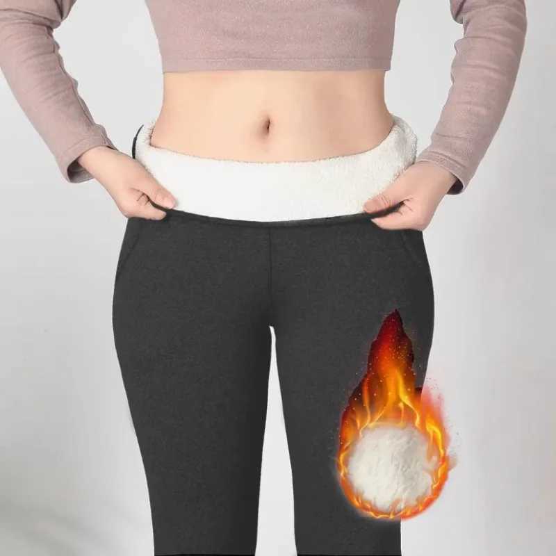 Women High Waisted Warm Leggings with Pockets Thermal Winter Tights Tummy Control Butt Liftting Leggings Fashion Casual Leggings J251030