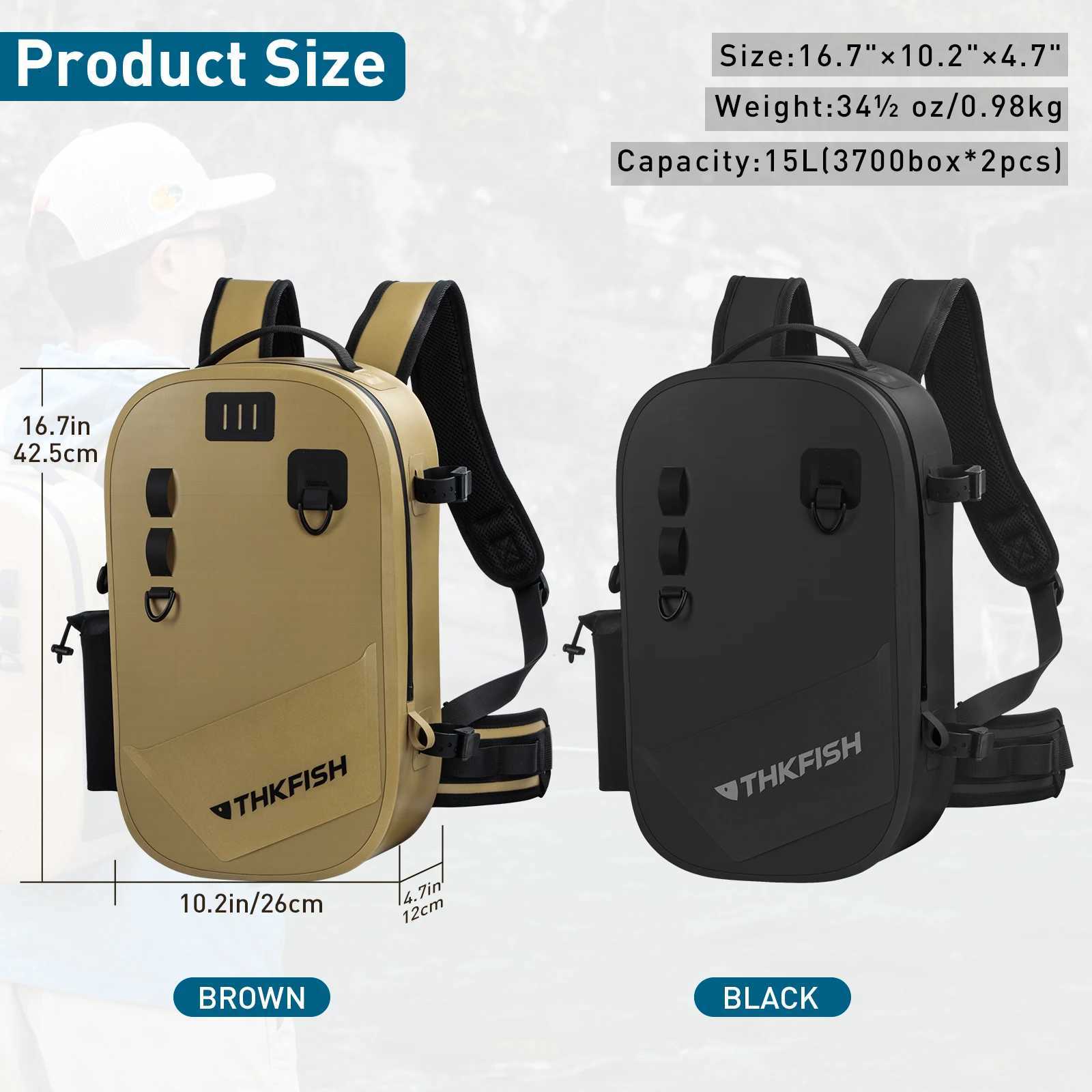 Waterproof Fishing Backpack Brown Multipurpose Fishing Tackle Bag Fishing Lures Storage Bags Outdoor Cycling Hiking Backpacks H251029