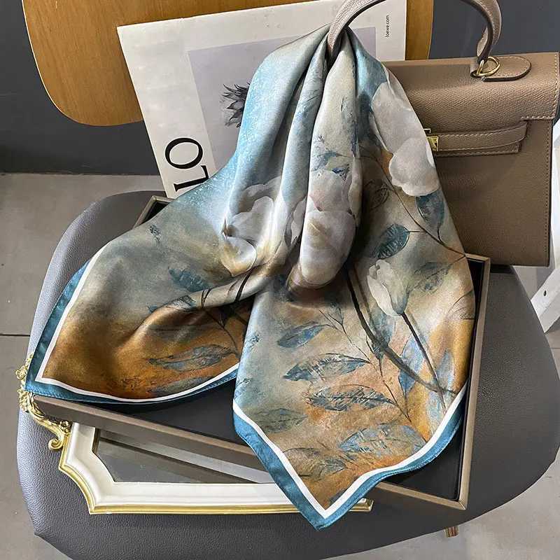 100 Natural Silk Square Scarf Women Hairband Foulard High Quality Bandana Scarves Female Neckerchief Headkerchief Shawl WrapW251029