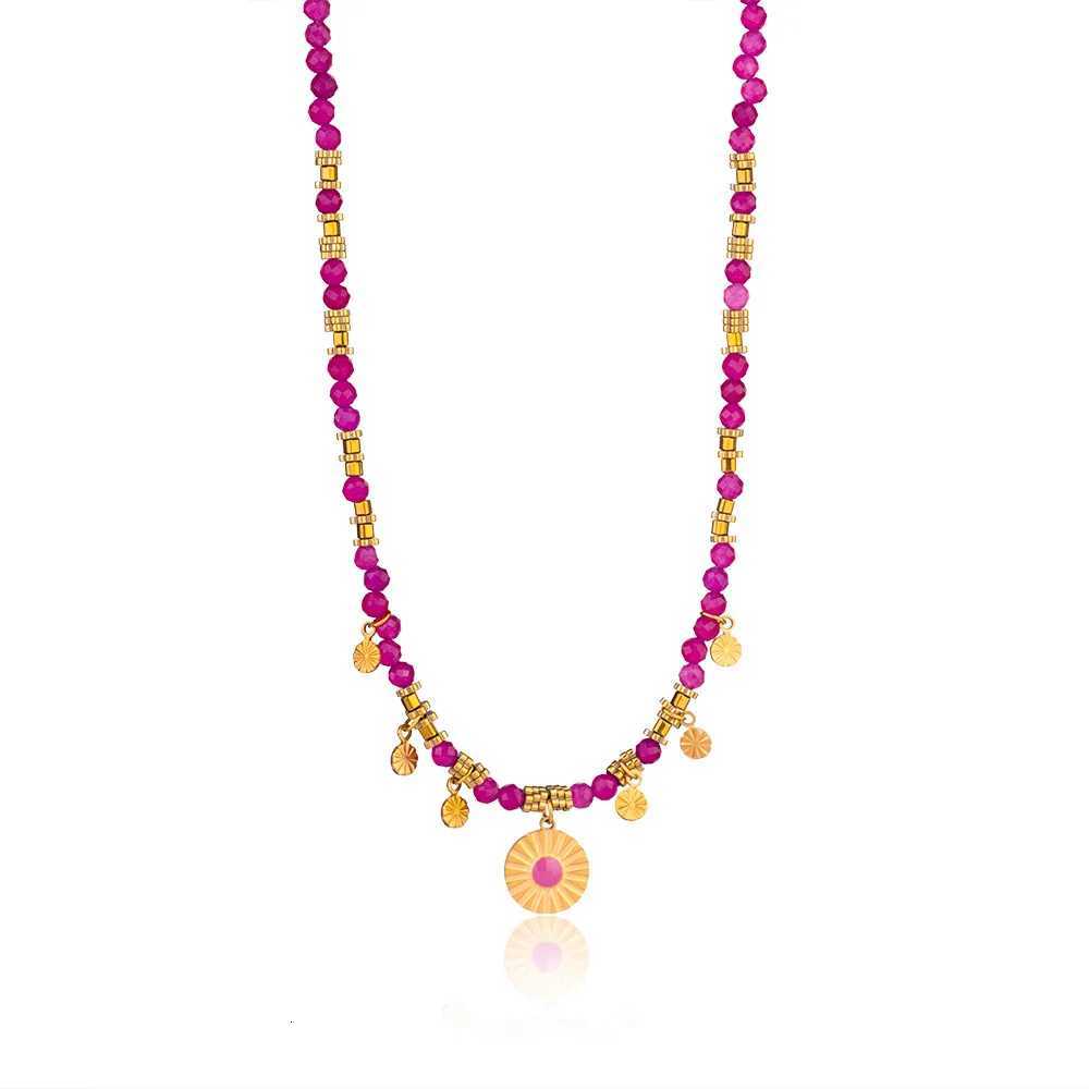 Keen on Necklace Stainless Steel Natural Stone Bead Pendant Suitable for Womens Beach Parties European American StyleXJ251030