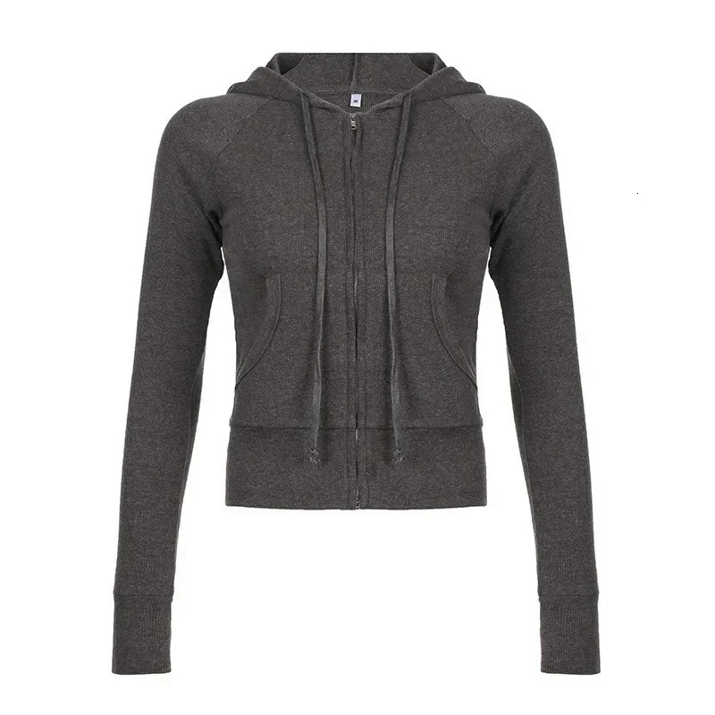 Casual Streetwear Basic Hooded Pockets Sweatshirt Tracksuit Solid Long Sleeve Hoodies Women Autumn Spring Fashion 251030