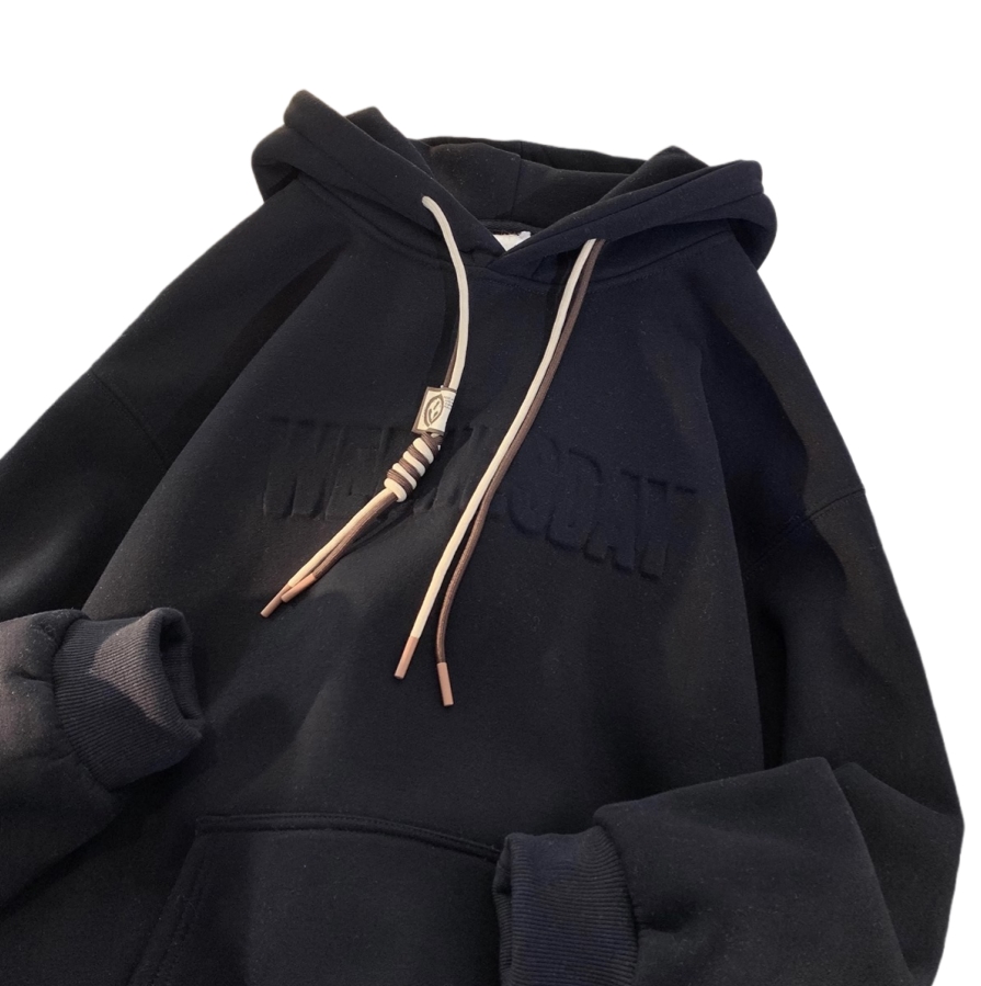 The thick hooded sweatshirt for men's spring and autumn Embossed Letters Casual Hooded Sweatshirt Loose Comfortable Men Women Hoodies