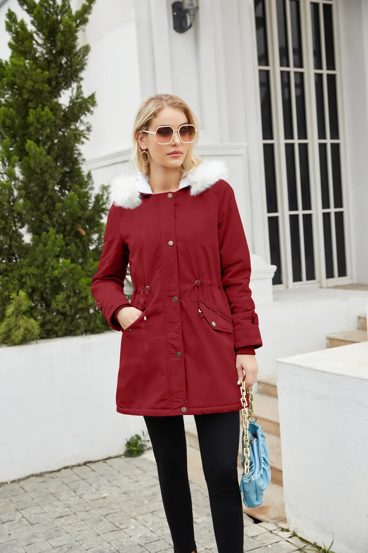 Long Womens Jacket Fur Collar Hood Winter Down Jackets Coats Parkas Warm Padding Cotton Padded Puffer Jacket Outwears HWY0377 251023